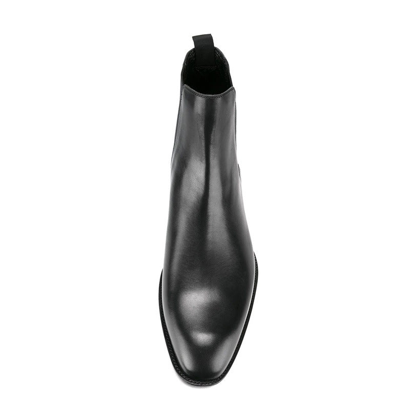 "Cefalù" Bottes Chelsea pour homme en cuir véritable avec bout amande et élastique latérale