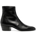 Bottes Chelsea noir en cuir véritable à bout pointu pour homme, vue de coté droit