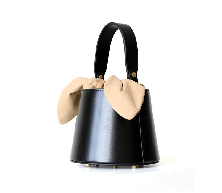 "Gubbio" Mini sac seau femme en cuir vachette véritable – Porté épaule