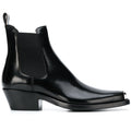 "Ravello" Bottes Chelsea noir en cuir véritable à bout carré, vue de coté droit