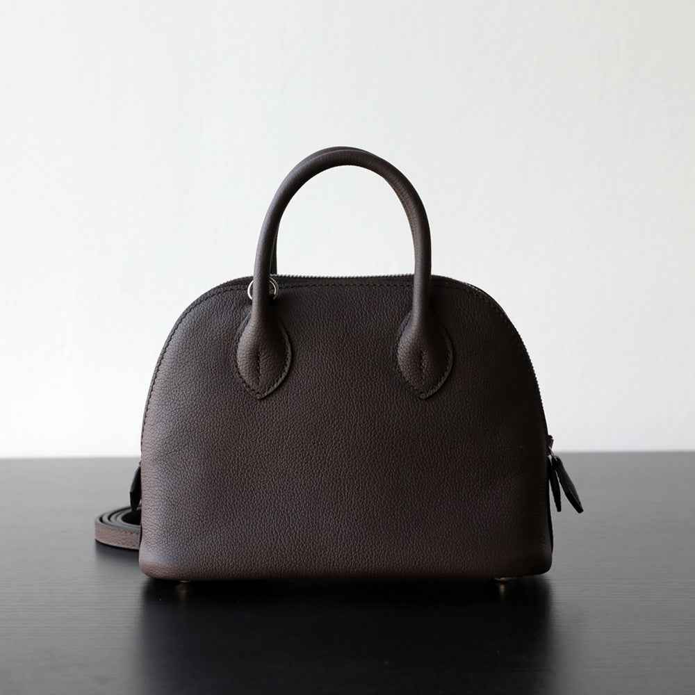 "Monterosso" Sac bowling femme en cuir vachette pleine fleur
