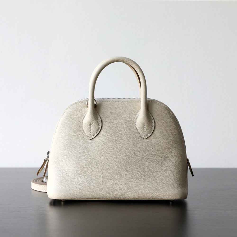 "Monterosso" Sac bowling femme en cuir vachette pleine fleur