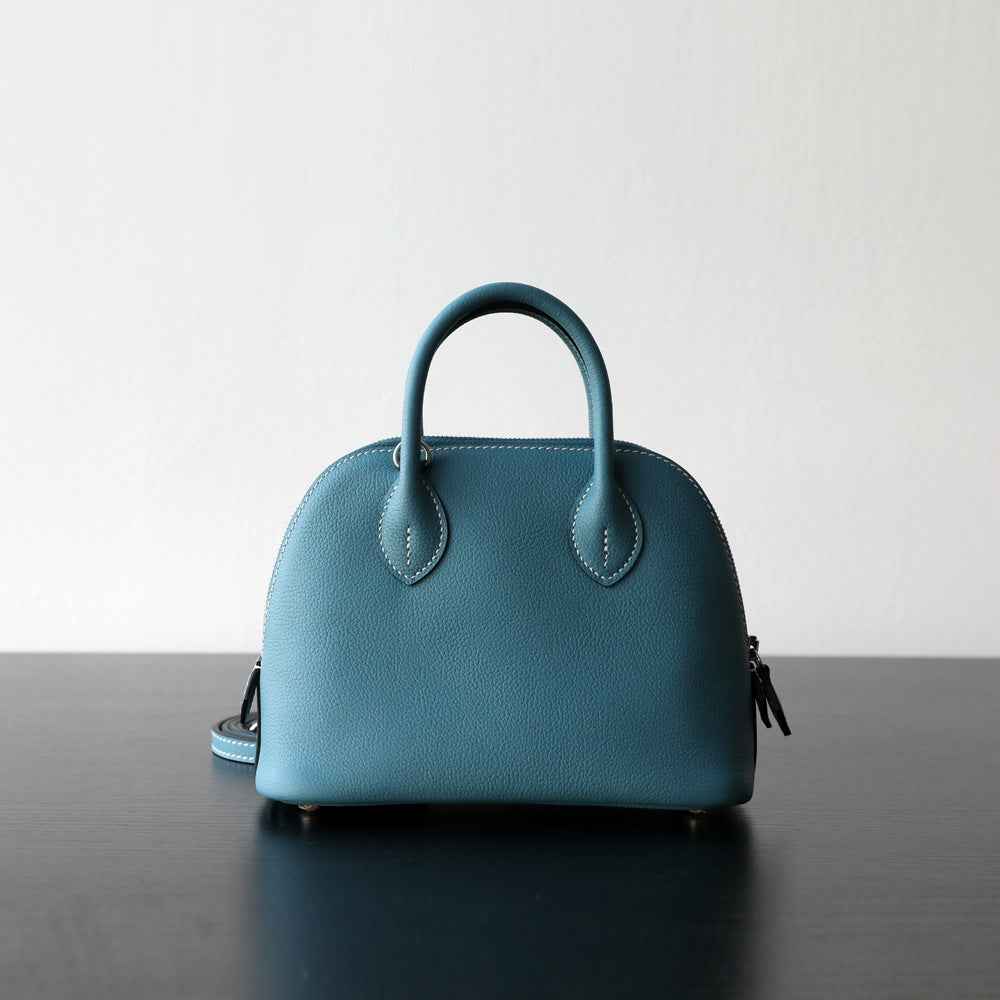 "Monterosso" Sac bowling femme en cuir vachette pleine fleur