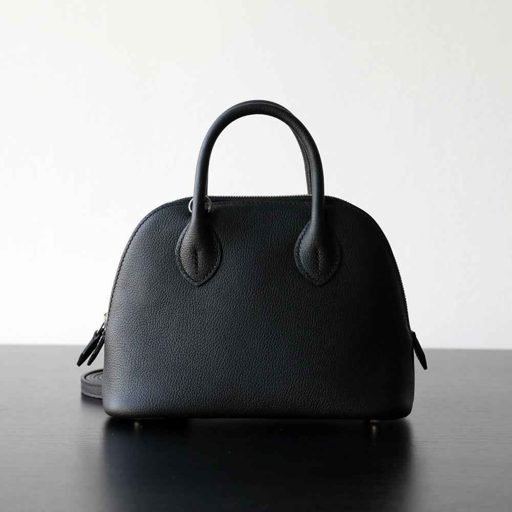 "Monterosso" Sac bowling femme en cuir vachette pleine fleur