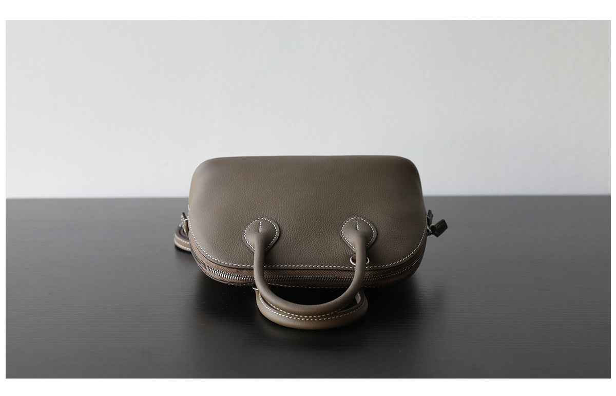 "Monterosso" Sac bowling femme en cuir vachette pleine fleur