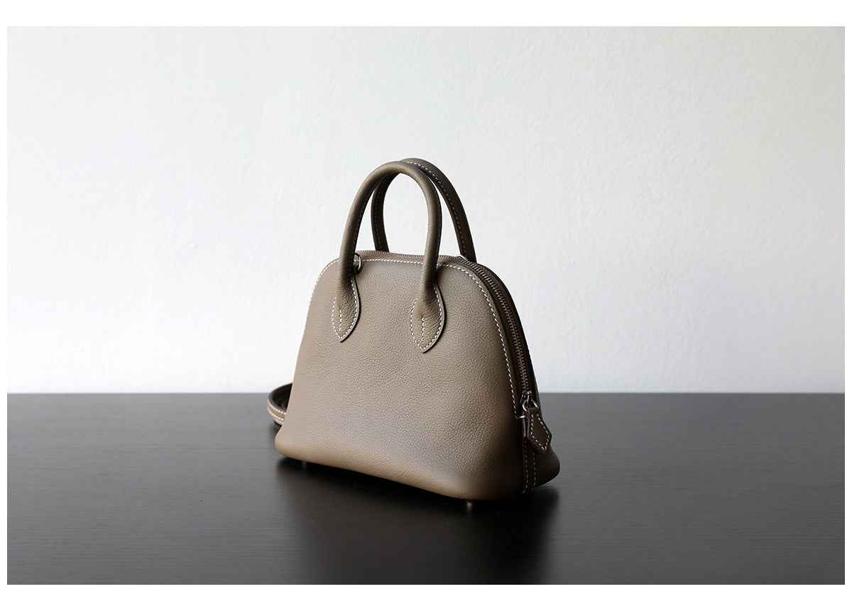 "Monterosso" Sac bowling femme en cuir vachette pleine fleur