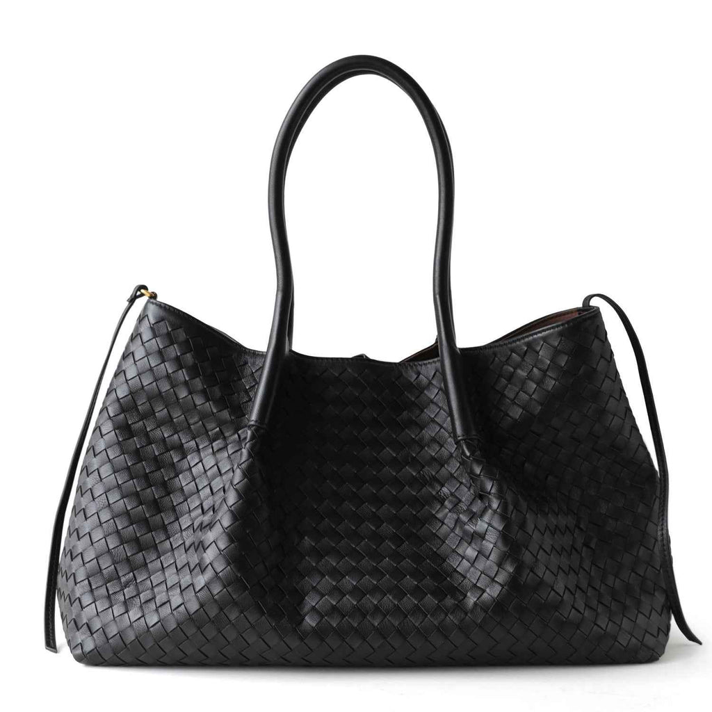 "Montefioralle" Sac fourre-tout en cuir tressé porté épaule