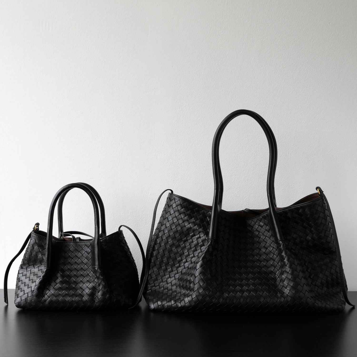 "Montefioralle" Sac fourre-tout en cuir tressé porté épaule