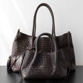 "Montefioralle" Sac fourre-tout en cuir tressé porté épaule