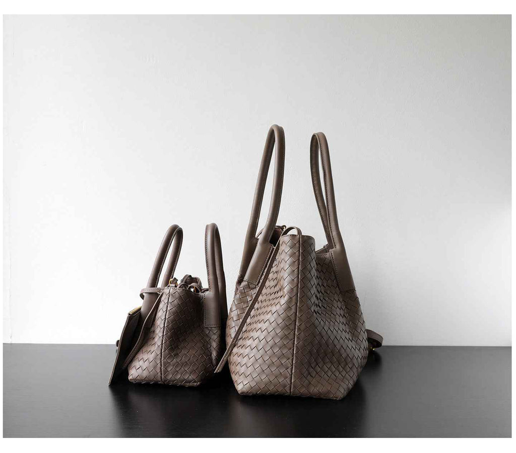 "Montefioralle" Sac fourre-tout en cuir tressé porté épaule