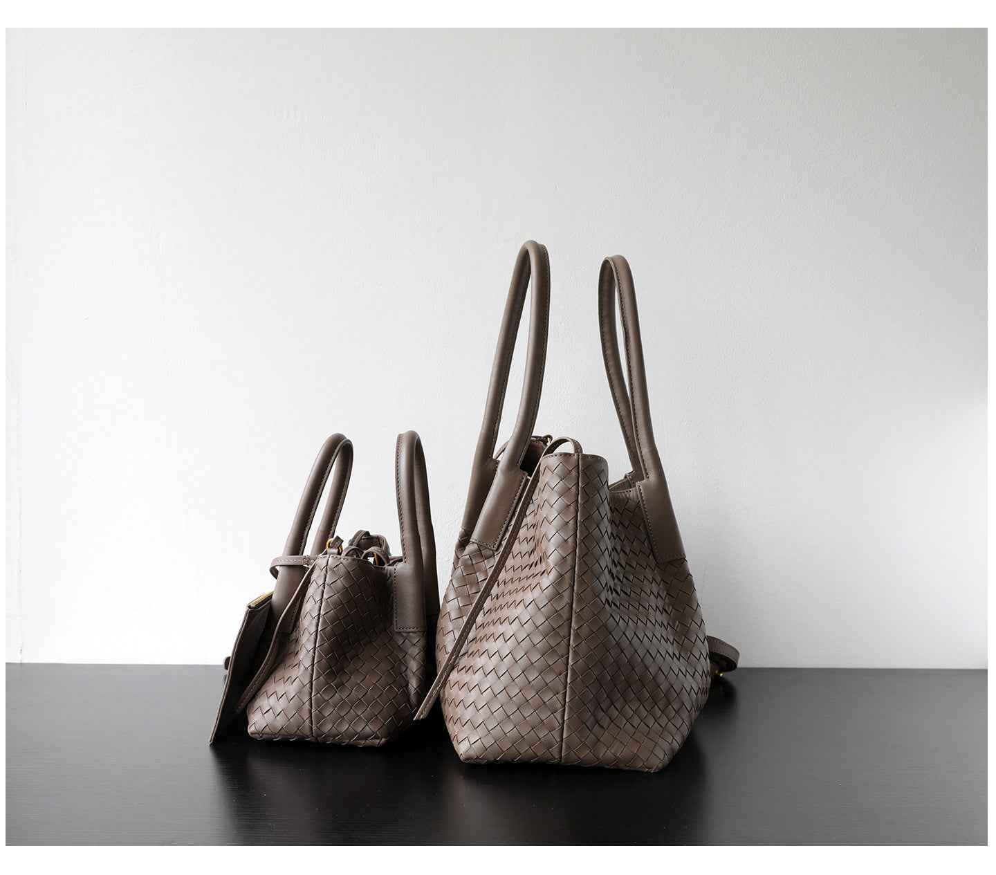"Montefioralle" Sac fourre-tout en cuir tressé porté épaule
