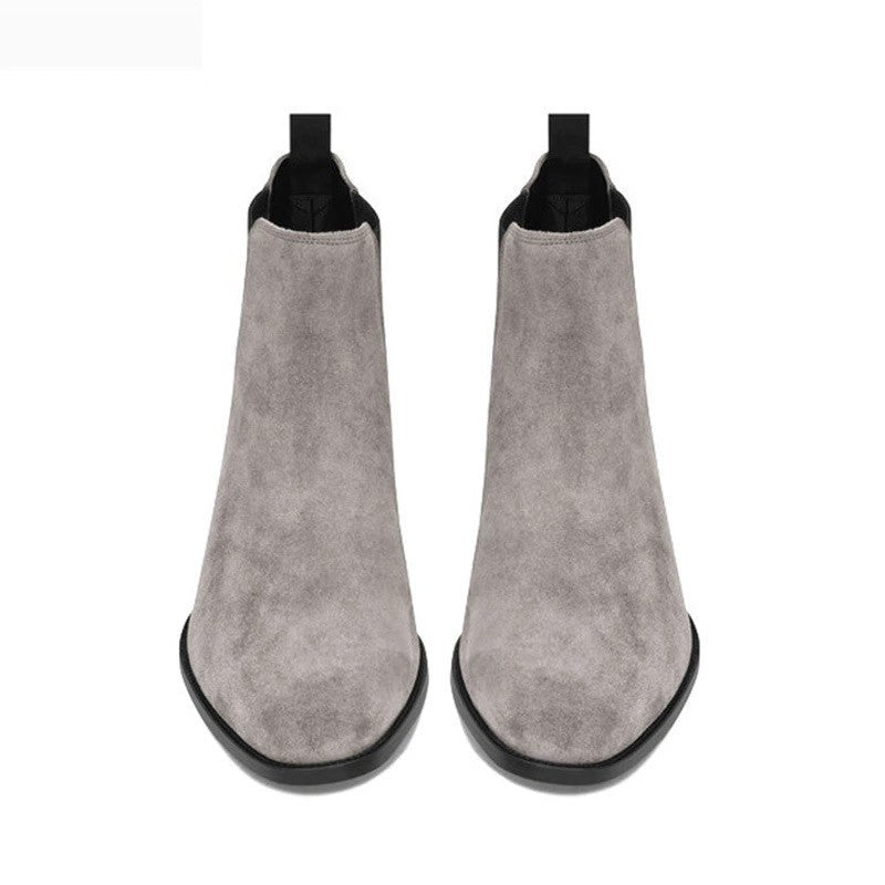 "Cefalù" Bottes Chelsea pour homme en cuir véritable avec bout amande et élastique latérale
