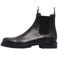 "Pistoia" Bottes Chelsea noir en cuir véritable avec un bout rond et semelle cranté